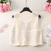 URTERYSER Women Vest, Women Crochet Knit Diamond Sweater Vest Button