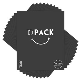 Golden State Art, 16x20 Uncut Photo Mat Matboard, Black Backing Board for Frame, Picture (16x20, 10 Pack)