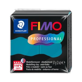 STAEDTLER Polymer Modelling Clay - FIMO Professional - Oven Bake Clay - Petrol, 57g - 1 Block, 8040-36
