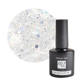 Ururira Glitter Gel Gel Nail Glitter Silver Gold Series Spark Mix Gel Large Grain Glitter Holo Glitter Included (01.Aurora Pink A, 7ml)