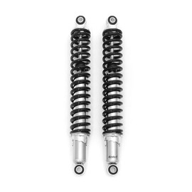 Reproduction Motorcycle Shocks Chrome w/Black Springs - Eye/Eye - 395mm (15 1/2") - Compatible with Honda XL125S XL185S