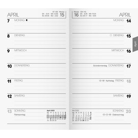 BRUNNEN Weekly Replacement Calendar Model 758 (2025), 1 Page = 1 Week, A6, 80 Pages, White