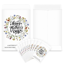 AmazingSpark 25 Pcs Mother's Day Seed Packet Favors Wildflower Self Adhesive Envelopes Happy Mother's Day Kraft Seed Packets Mini Organizer for Mom Holiday Theme Party Gift Favors, No Seeds