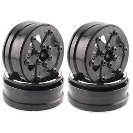 1.9 Inch beadlock Wheel Rims,4PCS Crawler Carbon Fiber Wheels Rims for 1/10 RC Crawler Capra SCX10 TRX4 TF2 VS4-10 Gen8 R1 Element Enduro 1.9S DIY (C)