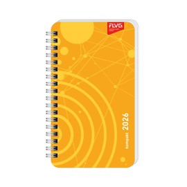 FLVG 2026 Compact 17 x 9.5 cm Ring Bound Diary 154 Pages Plastic Cover Business Planner with Project Planning