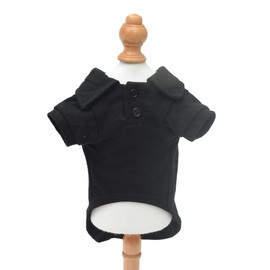 lovelonglong Basic Dog Polo Shirts Premium Cotton, Polo T-Shirts for Large Medium Small Dogs with a Two-button Collar Blank Color Black XL