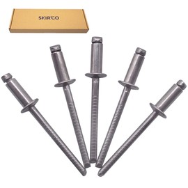 SKIR'CO (Pack of 250) Stainless Steel Blind Rivets 4.0 x 12 mm, Dome Head, Pop Rivets, DIN 7337, A2 Rivets, Slot Mandrel