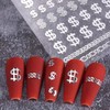 JERCLITY 8 Sheets Gold Silver Black White Dollar Sign Nail