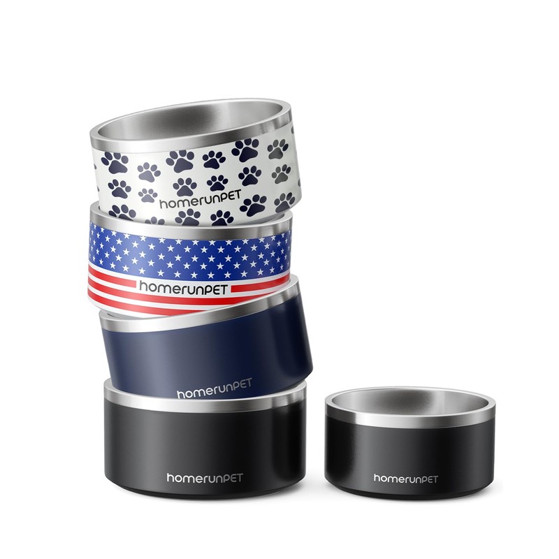 Dog Bowl, HomeRunPet Dog Food Water Bowl with Non-Slip Rubber