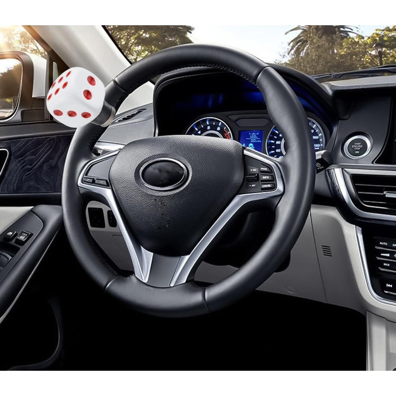 Lunsom Steering Wheel Spinner, Dice Shape Car Turning Wheel Knob