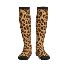Cayiibe Cheetah Leopard Compression Socks for Women Men Circulation Graduated Supports Socks for Running Athletic Sports Nurse Travel