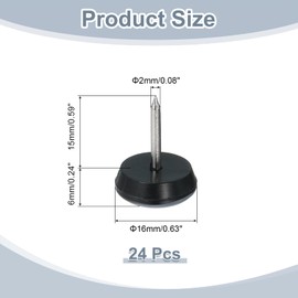 sourcing map 24Pcs Nail on Furniture Sliders, 5/8"(16mm) Round Furniture Glides Sliders, Chair Furniture Glides Pads, Chair Leg Protector Pads Furniture Pads for Sofas, Cabinets, Light Blue