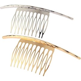 2Pcs Concave convex surface Comb Alloy Metal Bridal Wedding Hair Side Comb Headpiece Hair Jewellery Fashion Accessory for Women (Style1, One size)