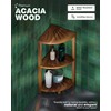 BLUEWEST 3-Tier Corner Shower Caddy Stand, Wood Shower Organizer Standing