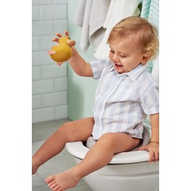 Orthex Toilettensitz | Grau | Leicht zu reinigender, strapazierfähiger Kunststoff-Töpfchensitz | Jungen, Mädchen, Kinderbadezimmer | BPA-frei | 10-Jahres-Garantie | L38 x W32 x H10 cm