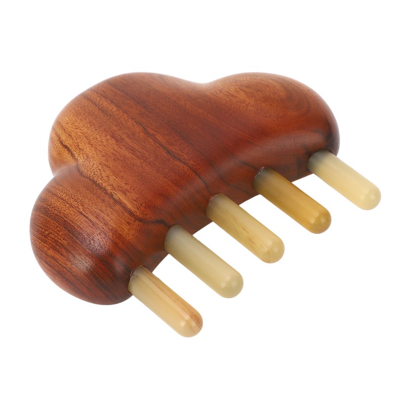 Sandalwood Massage Comb Wide Tooth Scalp Scraping Comb with Nose