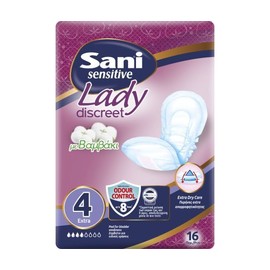 Sani Sensitive Lady Discreet Extra No4 Pads with Cotton, 16pcs