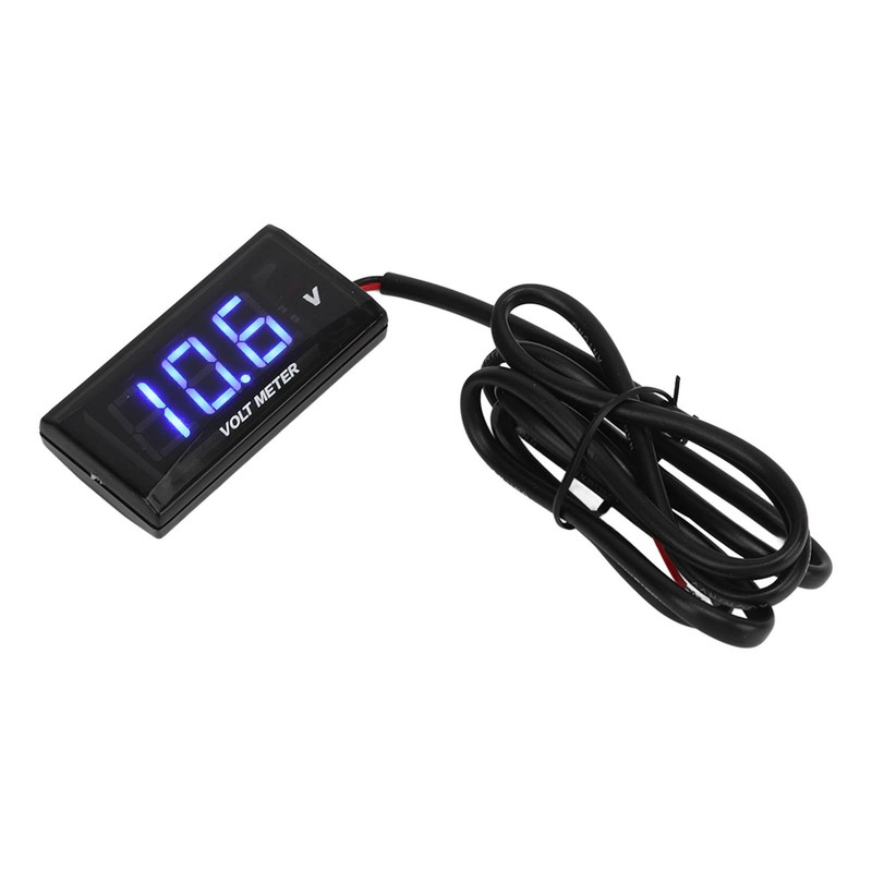Universal LCD Motorcycle Voltmeter Ultra Thin Waterproof Voltmeter with Left