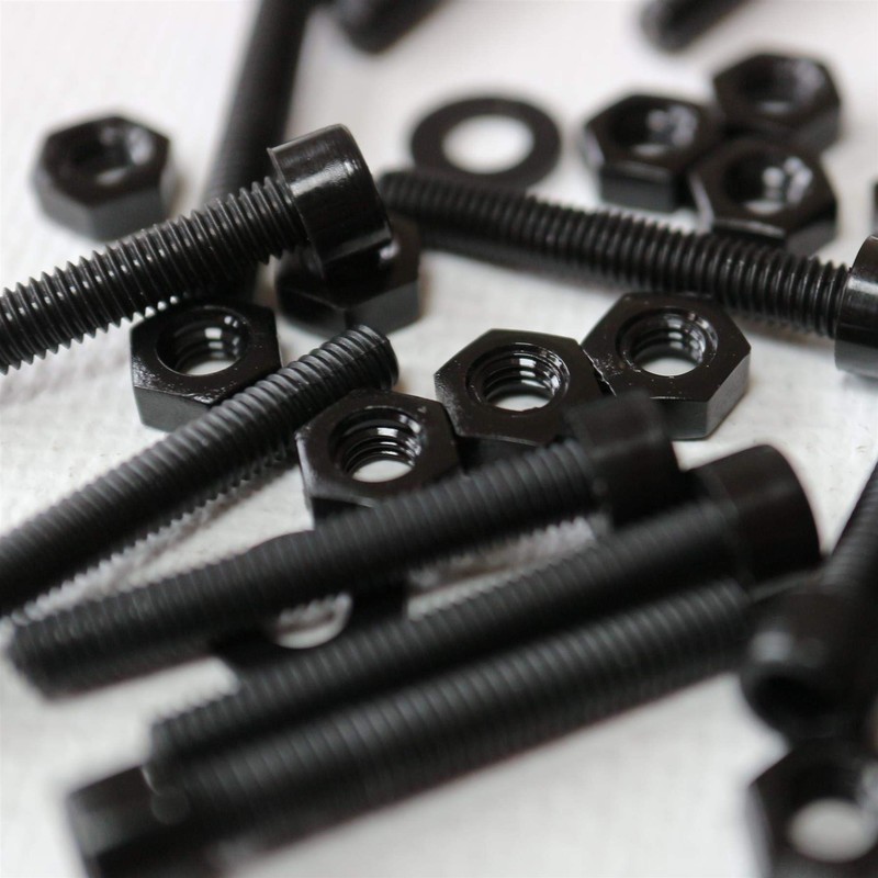 50 x Black Nylon Allen Bolts, M3 x 20mm, Plastic