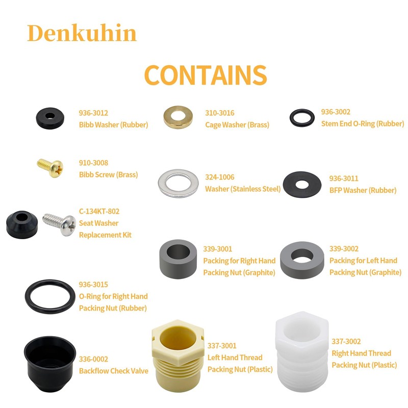 Denkuhin 630-7755 Wall Hydrant Repair Kit Compatible with Outdoor Faucet