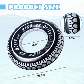 Aruatu 4 Pack Inflatable Tire Swimming Ring Rubber Ring for Swimming Pool Float for Adults 29.5" Giant Tire Tubes for Swimming Pool Water Activities Party Decor