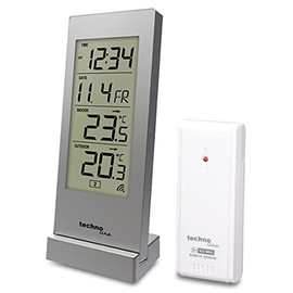 Popular weather station WS9767 by Technoline now also available in silver, with outdoor temperature, indoor temperature and accurate time.