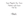 EXPO 1944745 Magnetic Dry Erase Markers with Eraser, Fine Tip,