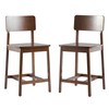 Walker Edison 2-Piece Minimalist Solid Wood Counter Stool, Set of