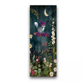 Art Cat riding a book unique art  bookmark gift for readers, book club, collectable