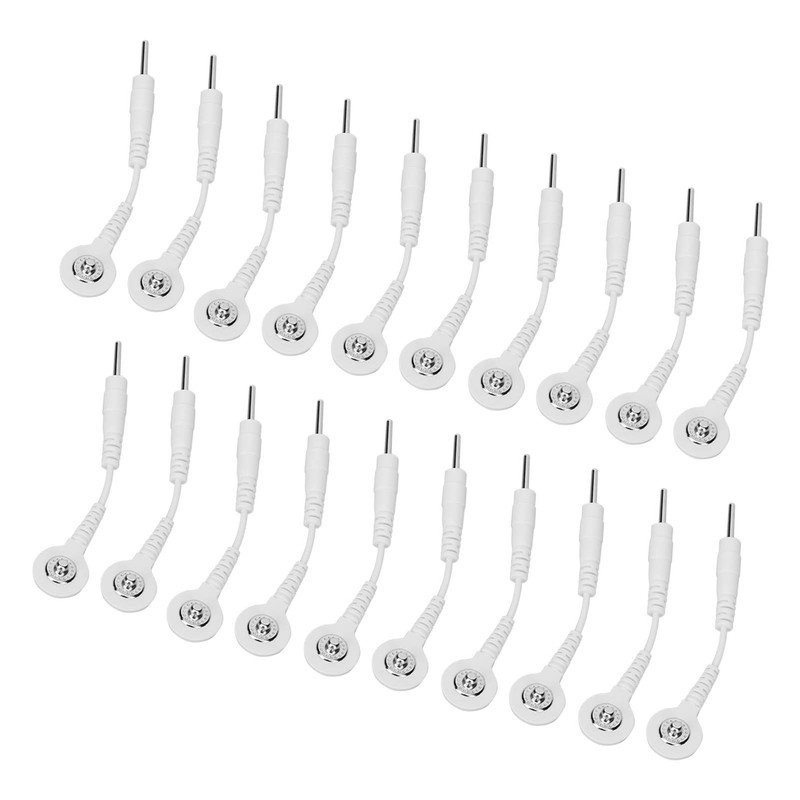 20Pcs Electrode Wires 2.0in Portable Replacement Button Electrode Lead Wires