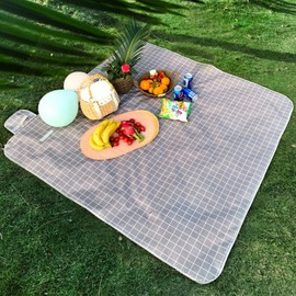 LEIDSANY Manta de Picnic, Manta de Playa Extra Grande de 60 x 80 Pulgadas, Plegable Impermeable, para 1-4 Adultos Viajes al Aire Libre, Camping, Senderismo y Evento Festivo(marrón, 150 x 200 cm)