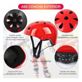 7pzas Kit De Proteccion Rodilla Codo Mano Patinaje Para Niño