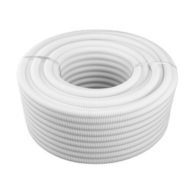 Car Element 50Feet White Split Wire Loom Tubing, Polyethylene Flexible Corrugated Pipe Tube, Tubing Wire Conduit Cover Auto Home Marine - 34 Dia