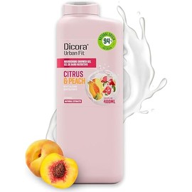 Dicora Urban Fit Gel de Ducha - Gel de Baño para Mujeres y Hombres - Previene el Envejecimiento Prematuro con Vitamina C - Cítricos y Durazno - 400 ml
