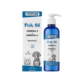 Foodline Fish Oil 200 ml, Omega 3&6 İçerikli Balık Yağı, Kedi ve Köpekler İçin Tüy ve Genel Sağlık Destekleyici