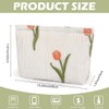 Makeup Bag for Women Girls, Large Pink Tulip Floral Cosmetic