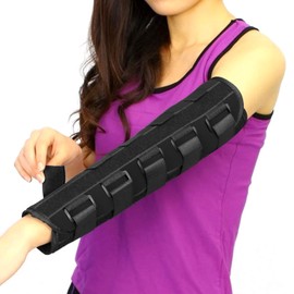 IPENNY Elbow Splint for Stroke Rehabilitation Upper Limb Hemiplegia Support Brace Arm Extension Training Equipment Ulnar Nerve Tendonitis Sports Injury Recovery Elbow Support for Women Men (L)