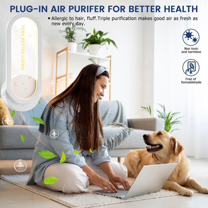4 Pack Air Purifier Plug In for Home Night light
