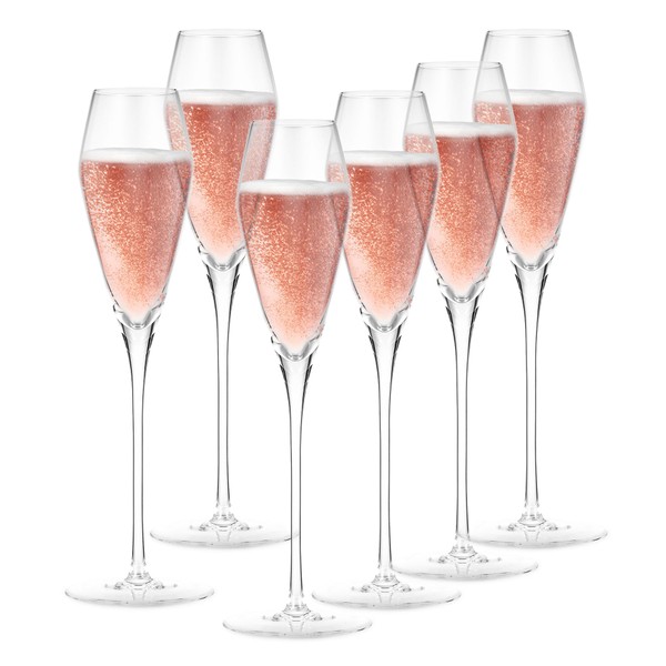 BERKWARE Premium Champagne Flutes - Crystal Tulip Champagne Glasses -