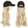 Tess Women's Long Wavy Synthetic Hair Extensions with Black Baseball