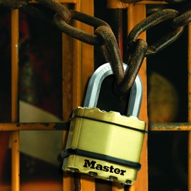 Master Lock Excell Heavy Duty Padlock with Key and Long Shackle - Cut-Proof Boron Carbide 25mm Shackle - 50 mm Size Lock for Storage Locker, Fence Lock and Gate Lock - 2 Pack