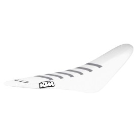 Enjoy Mfg 2011-2015 KTM SX-SXF 125 250 350 450 SEAT COVER ALL WHITE / GREY RIBS #47 LOGO