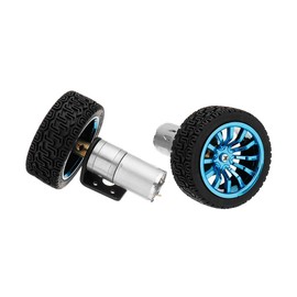 DollaTek 25GA370 DC 12V 130rpm Gear Reduction Motor with Mounting Bracket and Wheel