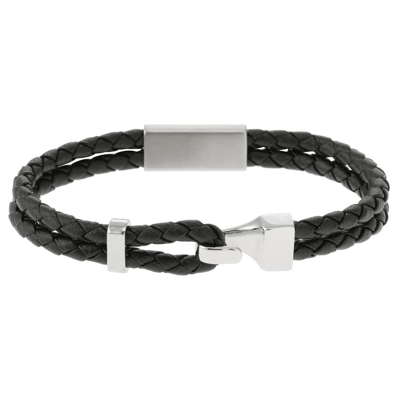 Diesel Braided Leather 2-Strand Bracelet