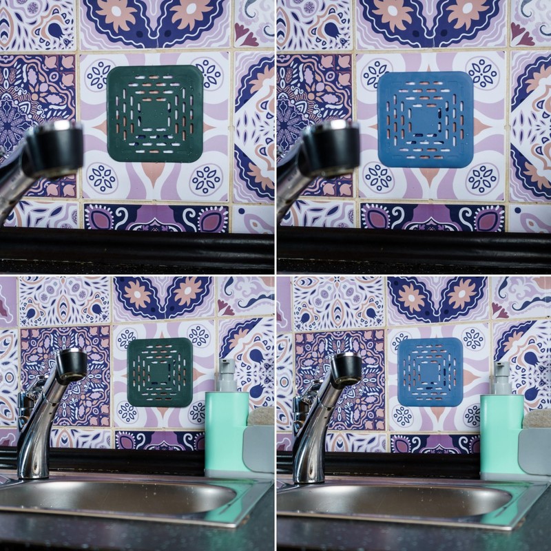 Kitchen Drain Strainer 13 x 13 cm 3 Pieces TPR