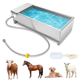 Stainless Steel Cattle Drinking Bowl, Horse Cattle Drinker, Automatic Drinking Bowl with Hanging Float Valve, 7.5 Liters, Drinking Bowl for Horses, Cattle, Sheep, Dogs