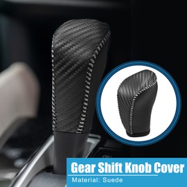A ABSOPRO Gear Shift Lever Cover Interior Gear Shift Knob Trim for Nissan Altima Armada Frontier Kicks Sentra 2020-2023 Black with Gray Stitches