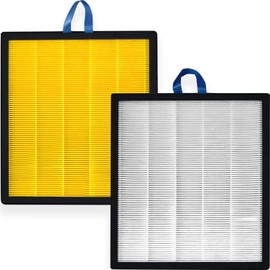 Replacement Filter for LEVOIT Vital 100S Air Purifier, 3-in-1 HEPA, High-Efficiency Activated Carbon, Part Vital 100S-RF and Vital 100S-RF-PA (LRF-V102-YUS), 1 White and 1 Yellow