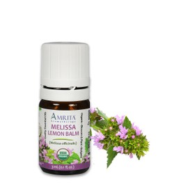 Organic Melissa Lemon Balm Essential Oil - Melissa officinalis - 100% Pure Undiluted & Therapeutic Grade, Premium Quality Aromatherapy Oils, Tested & Verified - 1ML : AMRITA Aromatherapy