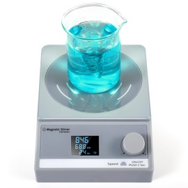 ANZESER Agitador Magnético con Temporizador, Mezclador Magnético Digital de 3,5 L, Placa de Agitación Magnética con Visualización LCD